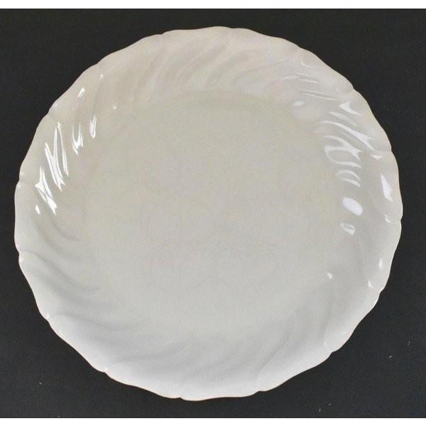 筒井廣明 「白磁輪胡蝶蘭文皿」　日本工芸会正会員　朝日新聞社賞受賞