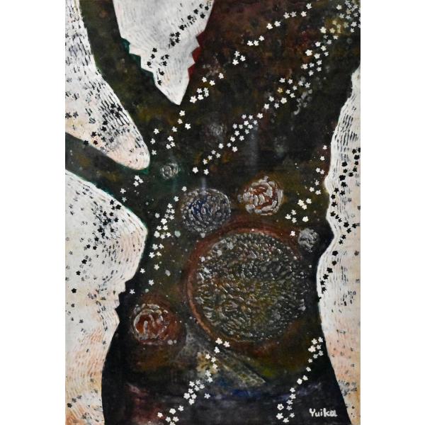 高野結花　「追憶ざくら」 コンテンポラリーアート　ＳＭ号　ミクストメディア　真作保証　POWER O...