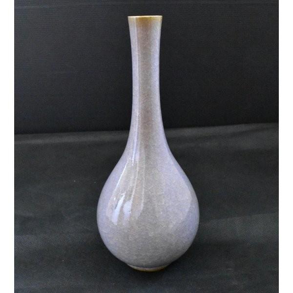 筒井廣明「紫陽鶴首花入」　工芸会正会員　朝日新聞社賞受賞