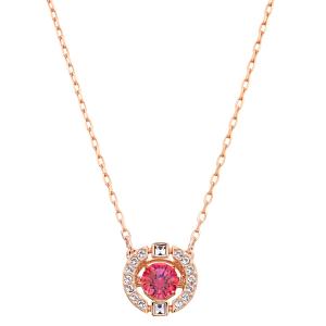 スワロフスキー SWAROVSKI 5279421 ダンシングクリスタル クリスタルパヴェ ラウンド ネックレス ペンダント レッド/ローズゴールド｜net-plaza