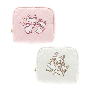 ノンタン　刺繍ミニポーチ　2カラー　ピンク/ベージュ　[M便 1/1]｜シブヤ文具