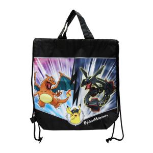 ポケモン ナップサック ポケモン集合柄 黒 APKC-2300 ポケモン ナップサック ポケモン集合柄 黒 APKC-2300