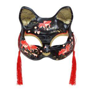 お面　猫柄　参　金魚