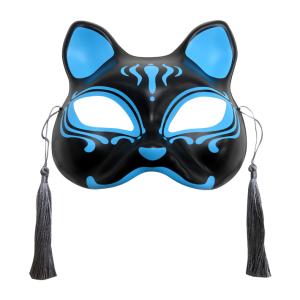 DAISHIN（大進） お面 猫柄 十六 華 黒 [M便 1/1] : シブヤ文具 - 通販