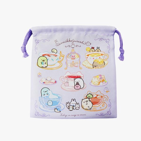 すみっコぐらし　巾着　S　ふしぎなうさぎのおにわ柄　SK43442　[M便 1/5]