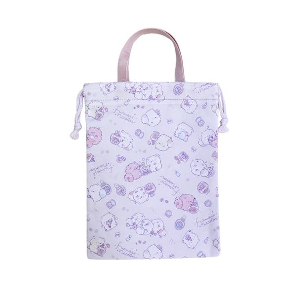 総柄縦型巾着　ふんわりねころん柄　FW43470　[M便 1/1]