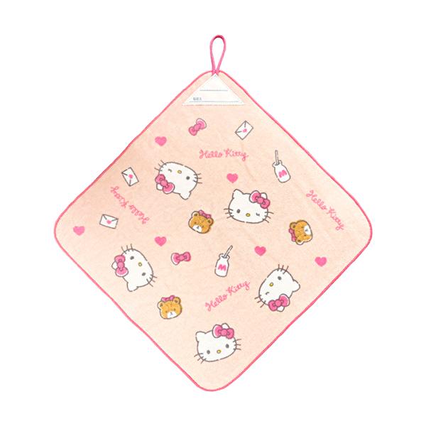 ハローキティ　ループ付きタオル　ふんわりキティ柄　WO458400　新入学文具　[M便 1/3]