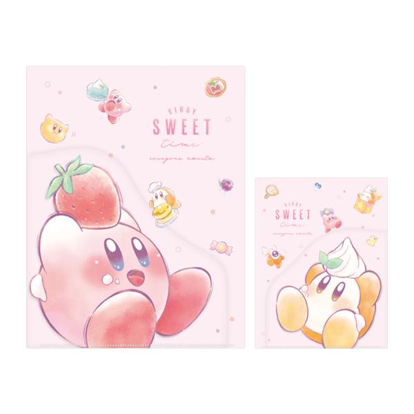 星のカービィ　Wサイドポケットクリアファイル　A4　everyone sweets柄　306560　...