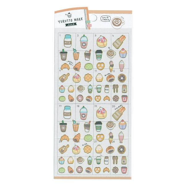 ゆるっとマークシール　ひといきいれましょ柄　101991　[M便 1/1]