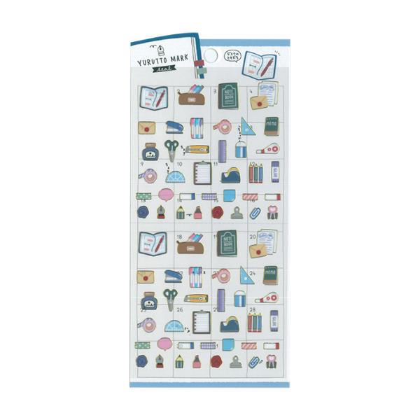 ゆるっとマークシール　デスクのともだち柄　101993　[M便 1/1]