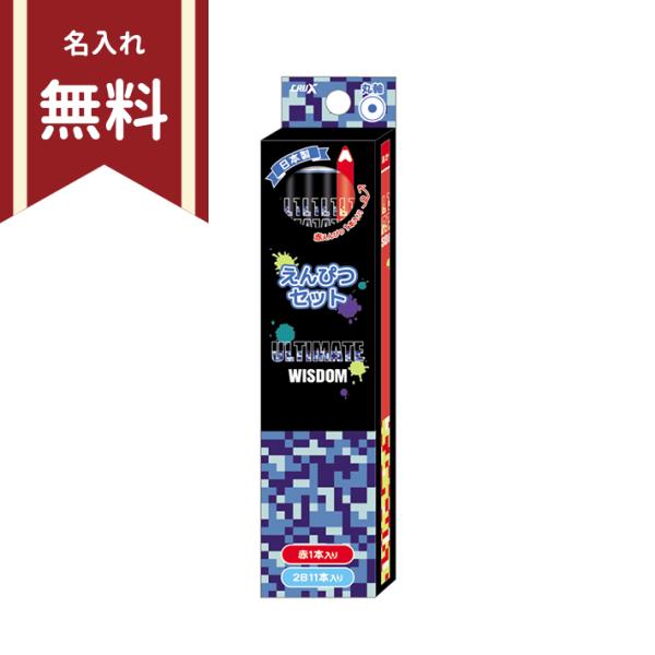 かきかた鉛筆　2B　丸軸　12本組　赤鉛筆1本入り　アルティメットウィズダム柄　117326　新入学...