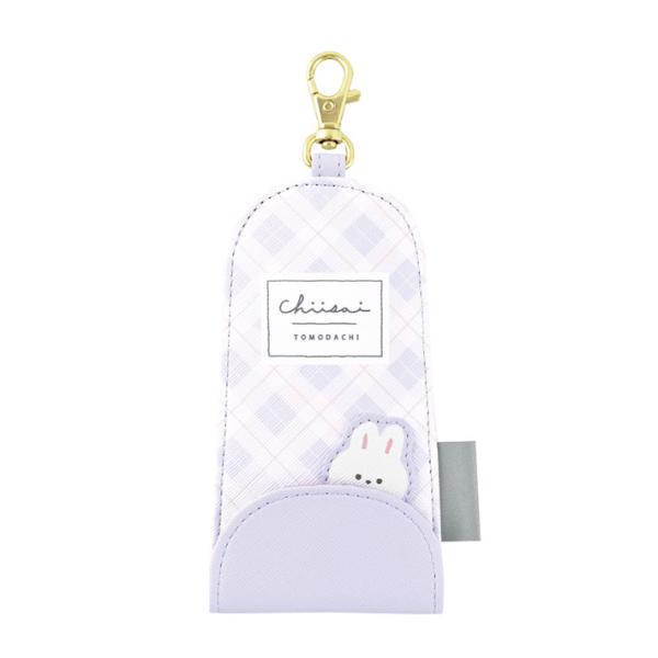 リール付きキーケース　ワッペン　ウサギ柄　121071　[M便 1/6]