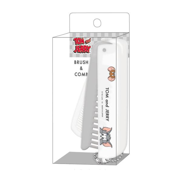 トムとジェリー　折りたたみブラシ＆コーム　アップ柄　123951　[M便 1/4]