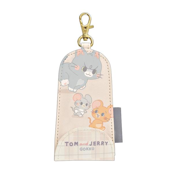 トムとジェリー　リール付きキーケース　ベージュ柄　124195　[M便 1/6]