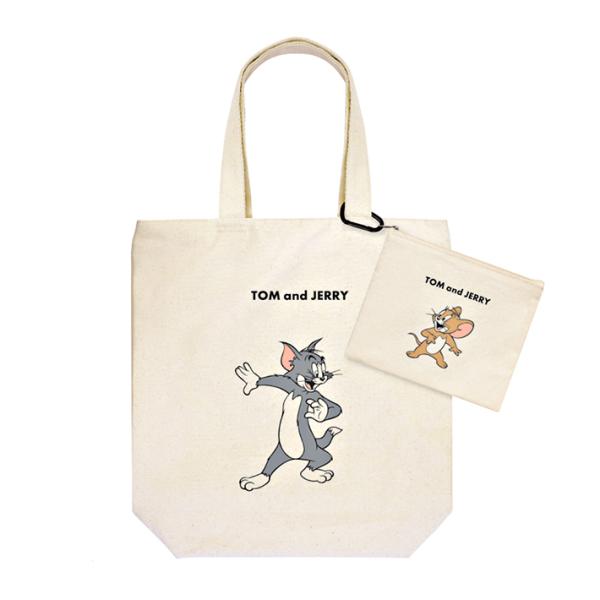 トムとジェリー　ポーチ付きトートバッグ　スタンディング柄　124243