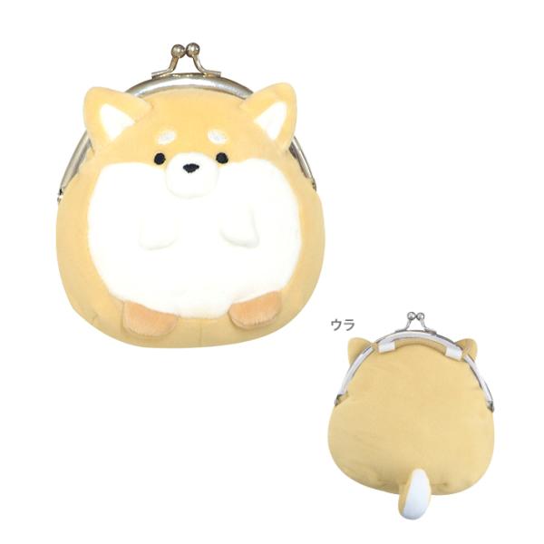 ぬいぐるみがま口コインケース　ショルダー付き　シバイヌ柄　124554　[M便 1/1]