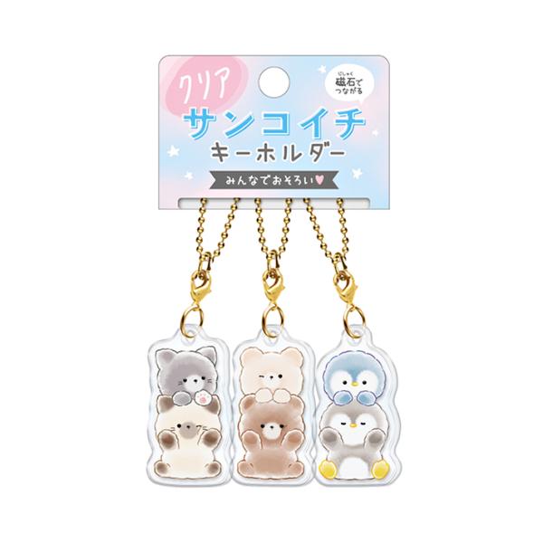 たろちゃんず　クリアサンコイチキーホルダー　のっかり柄　124837　[M便 1/10]