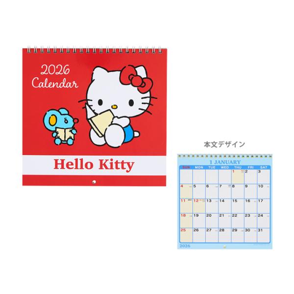 ハローキティ　2026年　壁掛けカレンダー　M　622443　[M便 1/1]