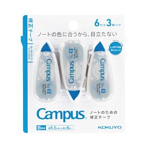 コクヨ　キャンパスノートのための修正テープ　B罫用　6ｍ　3個パック　青　TW-NT305X3　[M便 1/2]｜net-shibuya