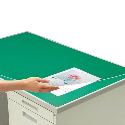 コクヨ　デスクマット硬質Ｗ　アクリル製　グリーン　透明　下敷き付　汎用　マ-100　[同梱不可・ラッ...