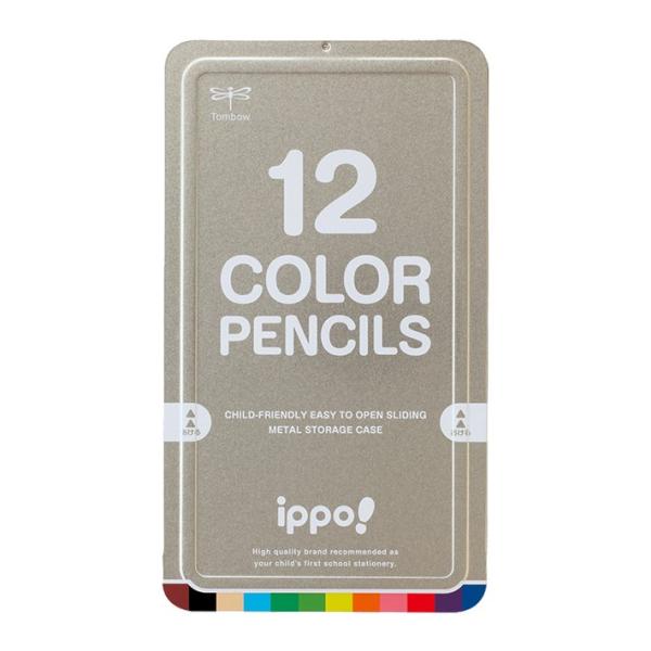 ［名入れ不可］トンボ　ippo＜イッポ＞　スライド缶入色鉛筆　12色　CL-RNAN0412C　新入...