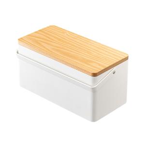 裁縫箱 tower ホワイト 5060 タワー 山崎実業 ソーイングボックス 箱 シンプル リビング おしゃれ かっこいい モダン 手芸 フタ 木 ウッド 小物入れ 収納 白