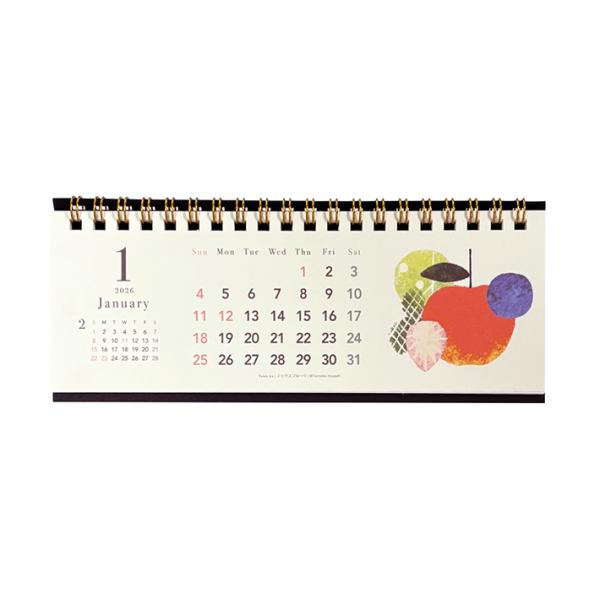 Tomoko Hayashi　2026年　PCスリム卓上カレンダー　旬果柄　CL-95681　[M便...