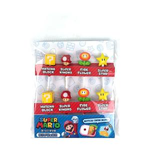 スーパーマリオ　ランチピックス　8本入り　MBS-831A　[M便 1/4]｜シブヤ文具