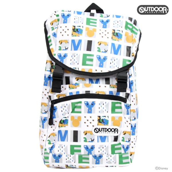 アウトドアプロダクツ　ディズニー　ミッキーマウス　フラップデイパック　リュックサック　シロ　oddn...