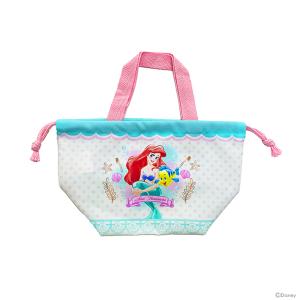 ディズニープリンセス　リトル・マーメイド　マチ付き巾着　アイボリー　アリエル柄　D7254IV-6　[M便 1/1]