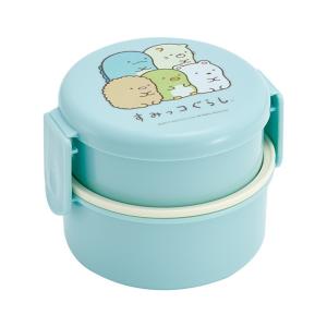 すみっコぐらし　丸形ランチボックス2段　230ml　ブルー　ONWR1