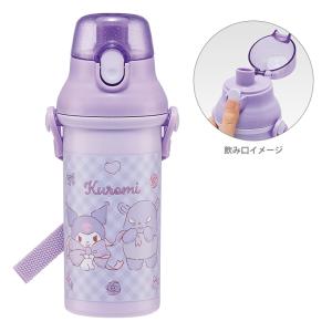 クロミ　抗菌　食洗機対応直飲みプラワンタッチボトル　480ml　ビッグリボン柄　PSB5SANAG