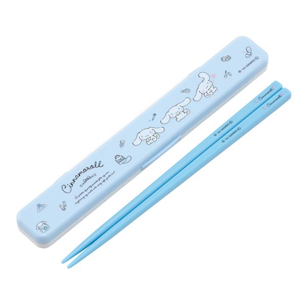 シナモロール　抗菌　音の鳴らない箸箱セット　18cm　水彩コスメ柄　ABC3AG　[M便 1/5]