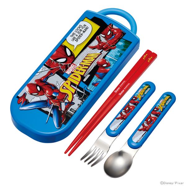 ディズニー　抗菌　食洗機対応スライド式トリオセット　スパイダーマン柄　TACC2AG　[M便 1/2...