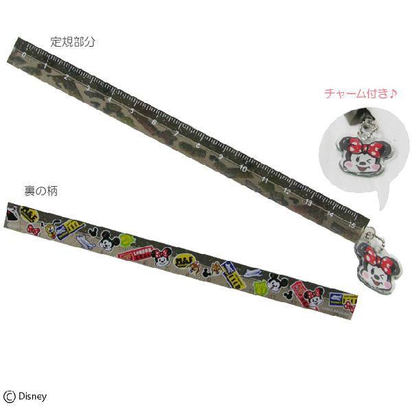 ディズニー　ミッキーマウス　Mickey＆Friends　15cm定規　三角　カラー：黒　チャーム：...