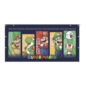 スーパーマリオ　スナップ付きタオル　60cm丈　レギュラーメンバーズ柄　[No.4525001500]