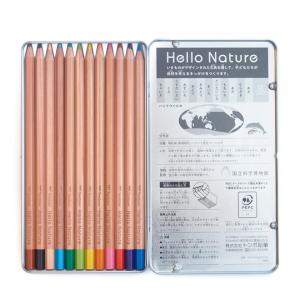 トンボ鉛筆 ハローネイチャー 缶入色鉛筆 12...の詳細画像1