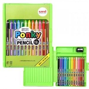 三菱鉛筆　uni　ポンキーペンシル　12色セット　図画　工作　色鉛筆　PonkyPENCIL　k80...