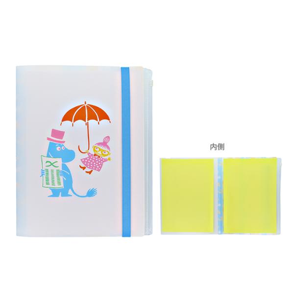 ムーミン　80周年記念　ゴムバンド付クリアファイル　5ポケット　ファスナーポケット付き　A4　PLA...