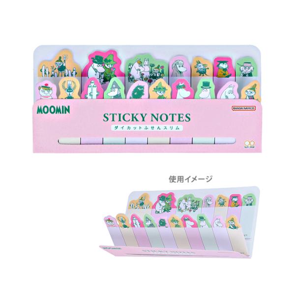 ムーミン　80周年記念　ダイカット付箋スリム　ピンク柄　4901770789606　[M便 1/15...