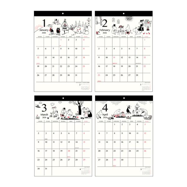 ムーミン　2026年　ウォールカレンダーシンプル　4901770799674　[M便 1/1]