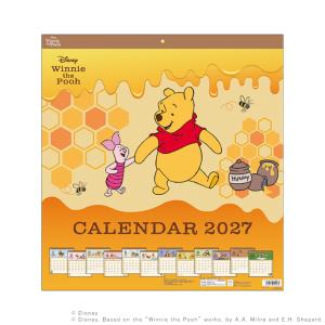 ディズニー　くまのプーさん　2027年　ウォールカレンダー　スクエア　4901770051062｜シブヤ文具