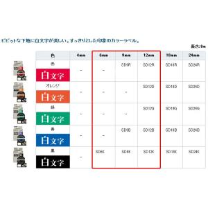 キングジム　テプラプロテープ　カラーラベル　　ビビッド　SD6（6mm）からSD12（12mm）　白...