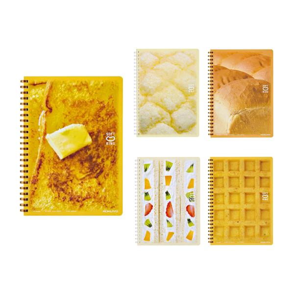 コクヨ　10周年記念ソフトリングノート　やわらか子ねこのパンやさん　A5　やわらかベーカリー　5柄　...