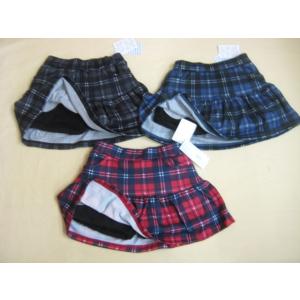 子供服　女の子　女子　チェック　スカート　キュロット　裏フリース　あったかい　ショートパンツ　ジュニ...
