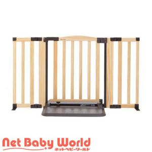 おくだけドアーズWOODYII Mサイズ ナチュラル ( 1台 )/ 日本育児 ( ベビーゲート セーフティゲート 簡単 設置 木製 自立 )