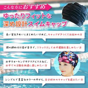 爆買 シャーリング入り ゆったり スイムキャッ...の詳細画像1