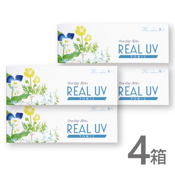 ワンデーアイレリアルUVトーリック　10枚入 4箱 乱視用 使い捨て コンタクトレンズ 1day カ...