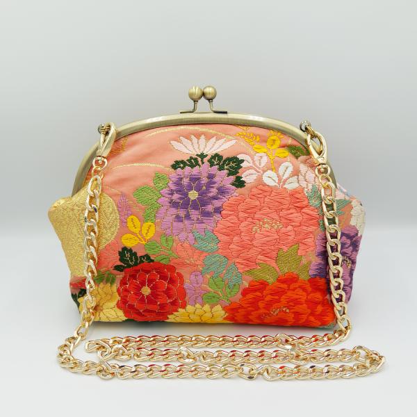 がま口ショルダーバッグ 着物リメイク Made by KATUMI