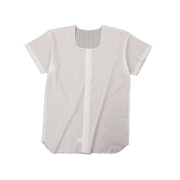三ツ桃クレープ メンズ半袖前開きシャツ 日本製 夏用 1105-11 [M、Lサイズ] 紳士 インナ...